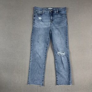 Denizen Levis Jeans Womens 8 Blue High Rise Straight Ankle Distressed Denim